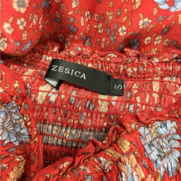 ZESICA Women's Strapless Dress Sleeveless Cottagecore Paisley Boho Beach Maxi S - Picture 6 of 8